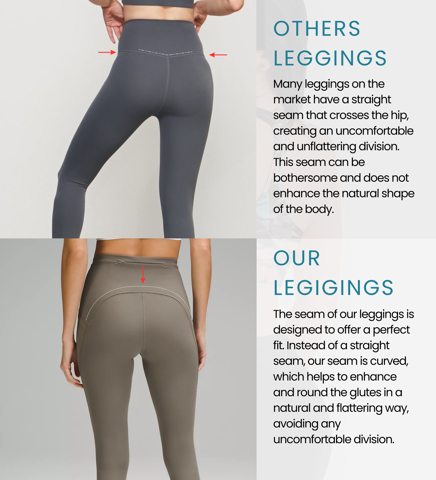 Camel Toe Guard/Odorless sport Legging With pockets